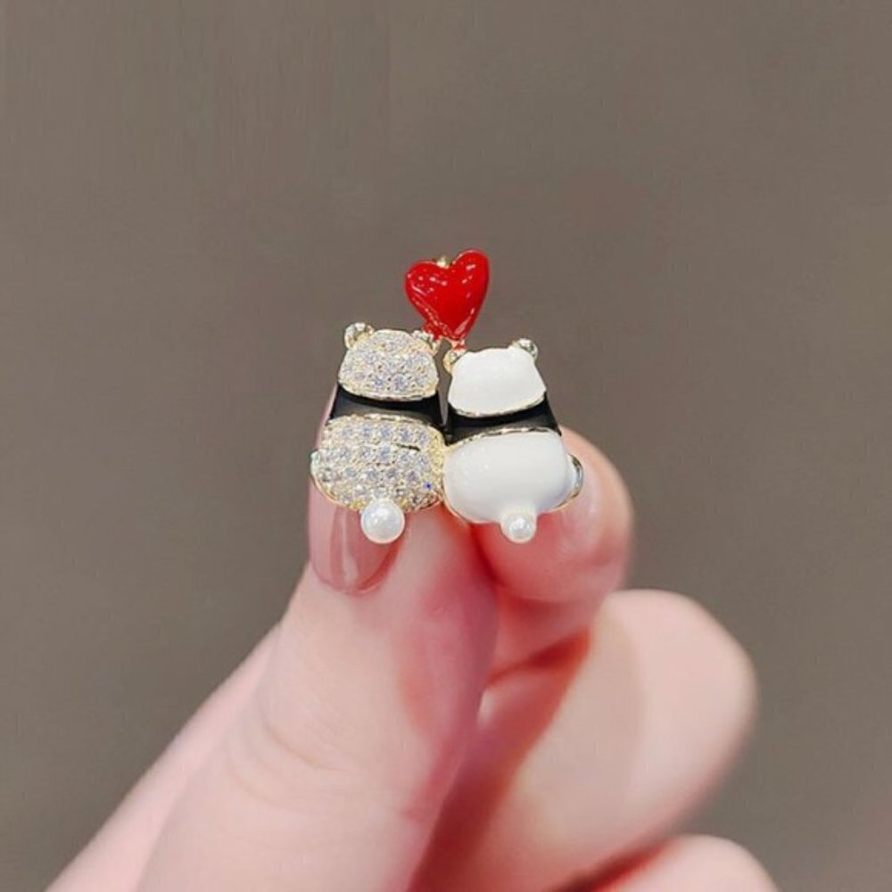 Macy's Gemstone Panda Brooch